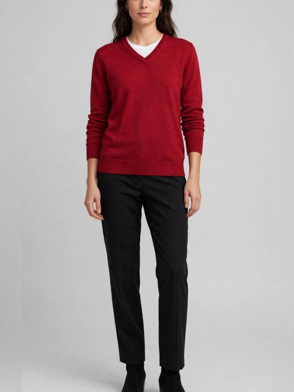 Joseph Abboud Merino Wool Blend V-Neck Sweater Red Size XL Lightweight Knit